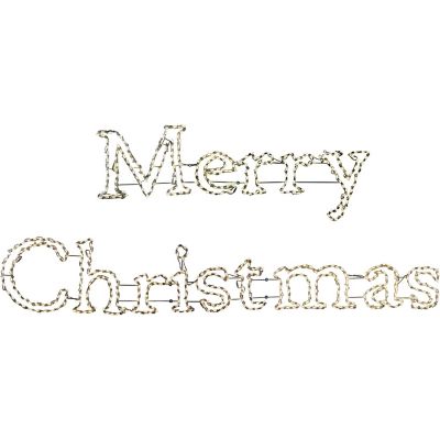 Fraser Hill Farm Merry Christmas Light Sign Decor, 1.5 ft. x 8 ft. (Merry), 1.5 ft. H x 12 ft. (Christmas), 2 pc.