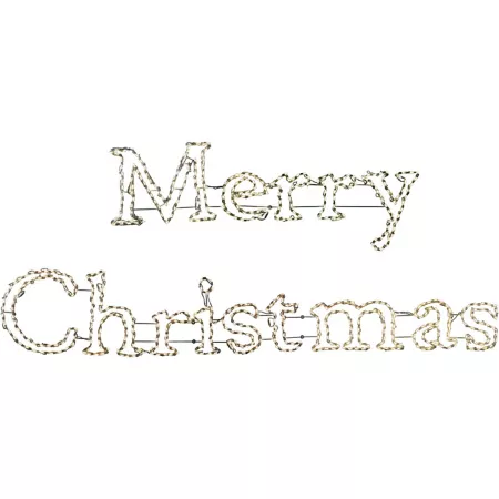 Fraser Hill Farm Merry Christmas Lighted Sign Decoration 1.5' x 8' (Merry) 1.5' H x 12' (Christmas) 2 pieces. Wall Art