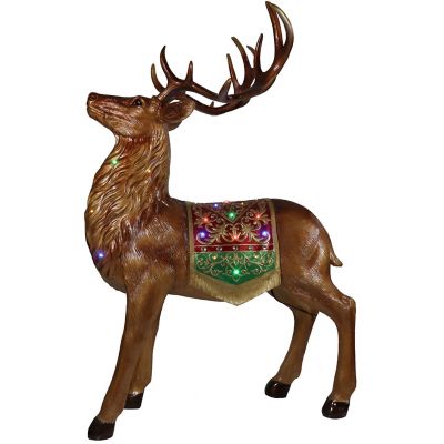 Fraser Hill Farm 5 ft. Standing Reindeer Decoration with Metallic Finish, FFRS060-RD1-BRN