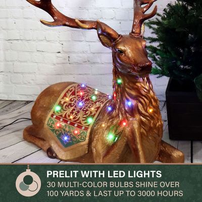 Image showing  5 ft. Standing Reindeer Decoration with Metallic Finish