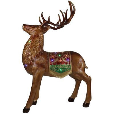 Image showing 8 th Fraser Hill Farm 5 ft. Standing Reindeer Decoration with Metallic Finish
