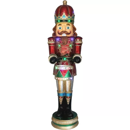 Fraser Hill Farm 5 Foot Nutcracker with Drum Decor Sillcock