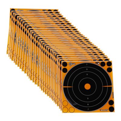 Image showing  Adhesive Splash Reactive Paper Shooting Targets, Bullseye, 8 in. x 8 in., 30 pk., Black/Orange