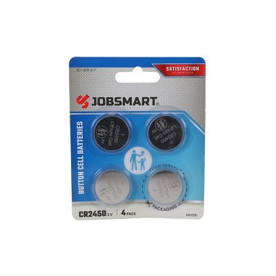 JobSmart 3V Coin Lithium Batteries, 4-Pack