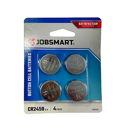 JobSmart 3V Coin Lithium Batteries, 4-Pack