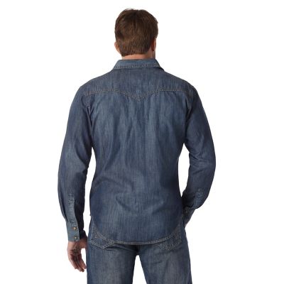 Image showing  Men's Retro Western Long-Sleeve Button-Down Shirt