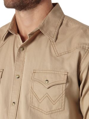 Image showing  Men's Retro Western Long-Sleeve Button-Down Shirt