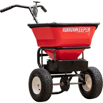 Buyers Products 100 lb. Groundskeeper Walk-Behind Broadcast Salt Spreader, Spreads up to 24 ft.