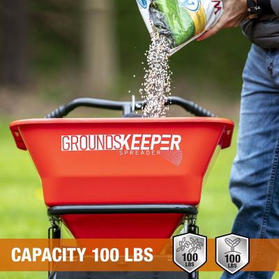Image showing  100 lb. Capacity 24 ft. Groundskeeper All Season Walk-Behind Broadcast Spreader