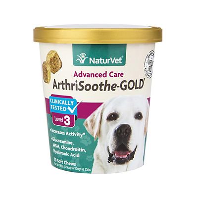 NaturVet ArthriSoothe-GOLD Soft Chews for Cats and Dogs, Level 3, 70 ct.