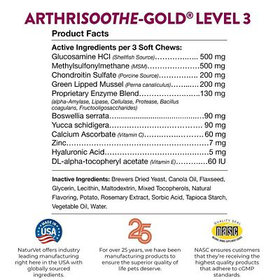 Image showing  ArthriSoothe-GOLD Soft Chews for Cats and Dogs, Level 3, 70 ct.