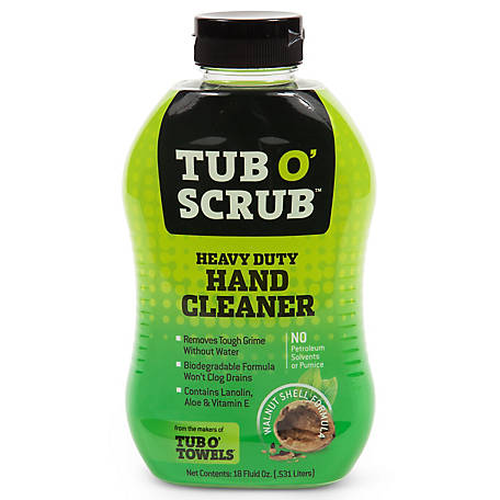Tub O' Scrub Heavy-Duty Hand Cleaner, Pumice-Free, 18 oz.