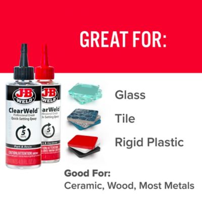 Image showing 5 th J-B Weld 8 oz. ClearWeld Professional Epoxy Adhesive, 2-Pack
