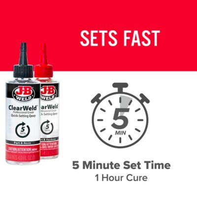 Image showing 6 th J-B Weld 8 oz. ClearWeld Professional Epoxy Adhesive, 2-Pack