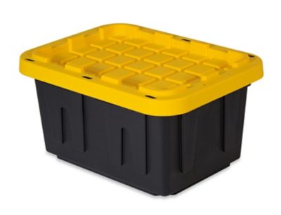 Tough Box 5 gal. Storage Tote, Black/Yellow