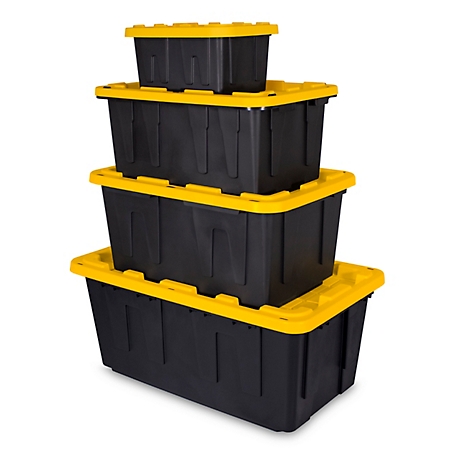 27 gal Black/Orange Tough Box Storage Tote by Fleet Farm at Fleet Farm