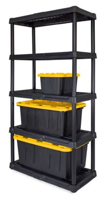 Image showing  5 gal. Storage Tote, Black/Yellow