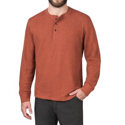 mens red henley long sleeve