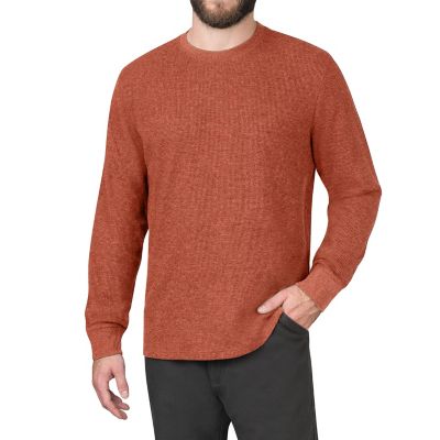 men's waffle crew neck long sleeve