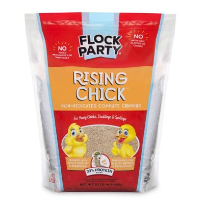 Flock Party Rising Chick Complete Poultry Feed Crumbles, 10 lb.