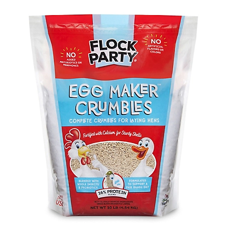 Flock Party Egg Maker Complete Crumbles for Laying Hens, 10 lb.