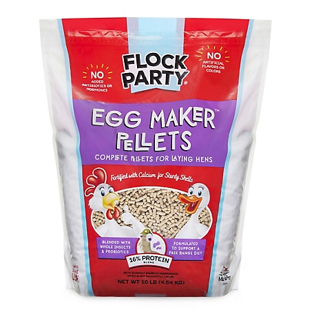 Flock Party Egg Maker Complete Pellets for Laying Hens, 10 lb.