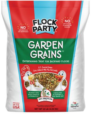 Flock Party Garden Grains Poultry Treats, 10 lb. Price pending