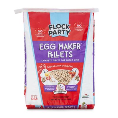 Flock Party Egg Maker Layer Laying Hen Feed Pellets, 25 lb.