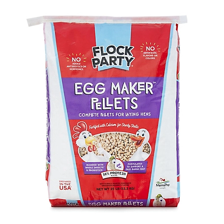 Flock Party Egg Maker Layer Laying Hen Feed Pellets, 25 lb.