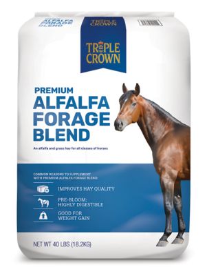 Triple Crown Premium Alfalfa Forage Blend Horse Forage, 40 lb. Bag