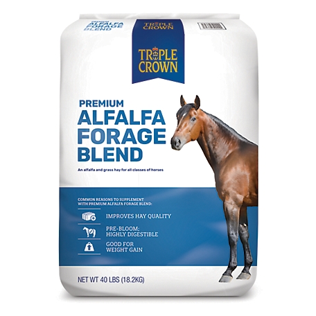 Triple Crown Premium Alfalfa Forage Blend Horse Feed, 40 lb. Bag