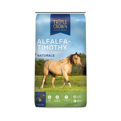 Triple Crown Naturals Alfalfa/Timothy Cubed Horse Forage, 50 lb. Bag