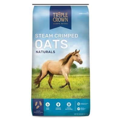 Triple Crown Naturals Steamed Crimped Oats Horse Feed, 50 lb. Bag