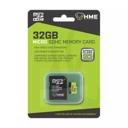 HME Products 32GB Micro SD Card Class 10 SD Card Adapter Trail Camera Accessories