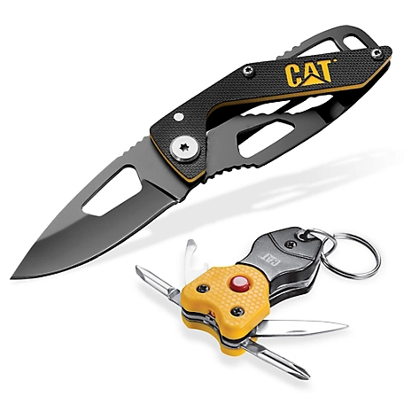 CAT Keychain Light & Knife Set