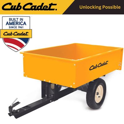 Cub Cadet Tow Behind 12 cu. ft. Steel Swivel Dump Cart, 1,000 lb. Capacity