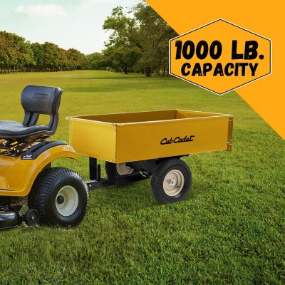 Image showing  Tow-Behind 12 cu. ft. Steel Swivel Dump Cart, 1,000 lb. Capacity