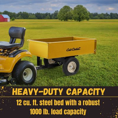 Image showing  Tow-Behind 12 cu. ft. Steel Swivel Dump Cart, 1,000 lb. Capacity