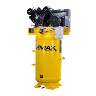 Image showing 5 th EMAX 10 HP 80 gal. 2-Stage Industrial V4 Pressure Lubricated Pump Air Compressor, 175 PSI, 1-Phase, 38 CFM at 100 PSI