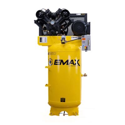 Image showing 8 th EMAX 10 HP 80 gal. 2-Stage Industrial V4 Pressure Lubricated Pump Air Compressor, 175 PSI, 1-Phase, 38 CFM at 100 PSI