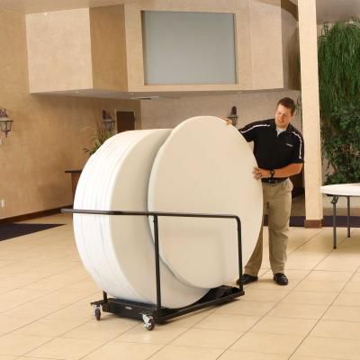 Image showing  60 in. Tables and Cart Combo, Almond, 15-Pack