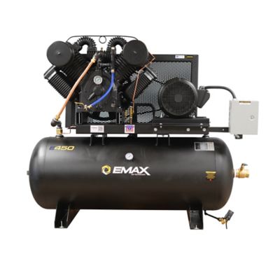 Image showing  Industrial 25HP V4 96CFM 3 Phase 230V 2-Stage 120 Gal. Horizontal Stationary Electric Air Compressor