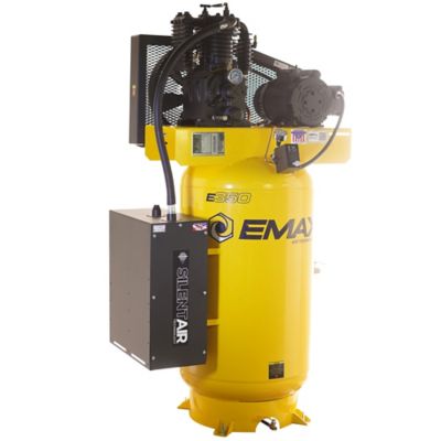 EMAX 5 HP 80 gal. 2-Stage Industrial Inline Pressure Lubricated Pump SILENT Air Compressor, 175 PSI, 1-Phase