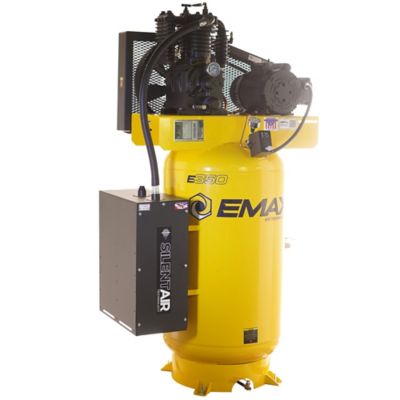 EMAX 5HP 80 gal. 2-Stage Single Phase Industrial Inline Pressure Lubricated Pump 19 CFM at 100 PSI SILENT Air Compressor