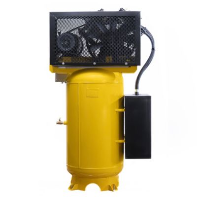 Image showing  10 HP 80 gal. 2 Stage Industrial V4 Pressure Lubricated Pump SILENT Air Compressor, 175 PSI, 1-Phase, 38 CFM at 100 PSI