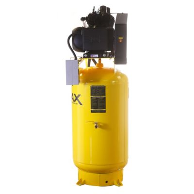 Image showing  10 HP 80 gal. 2-Stage Industrial V4 Pressure Lubricated Pump SILENT Air Compressor, 175 PSI, 1-Phase, 38 CFM at 100 PSI