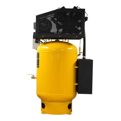 Image showing  10 HP 120 gal. 2-Stage Industrial V4 Pressure Lubricated Pump Plus SILENT Air Compressor, 175 PSI, 1-Phase