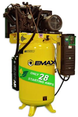 EMAX 10HP 80G 2 Stg 3PH Industrial V4 Pressure Lubricated Pump 38CFM @100PSI SMART SILENT Air Compressor & Cooling Radiator I read about this new type of air compressor from Emax they call a smart compressor