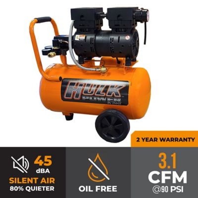 Hulk Power by EMAX 1 HP 6 gal. Single Stage Oil FREE Silent Air Compressor