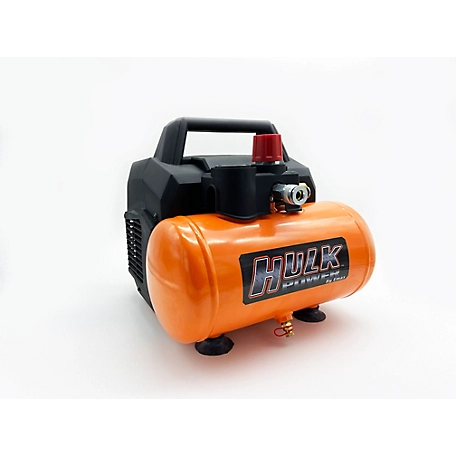 Hulk Power by EMAX 1 hp 1.6 gal. Silent Oil FREE Single Stage Electric Side stack Portable Air Compressor